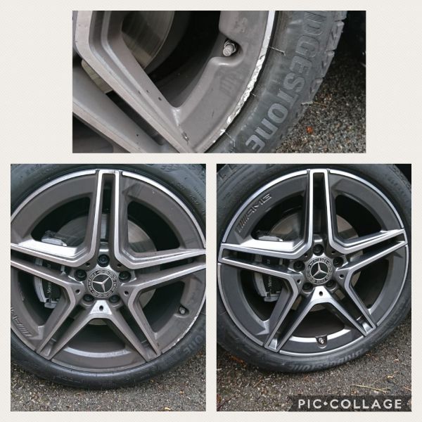 Diamond cut Mercedes wheels smart repaired in Leicester : Swipe To View More Images