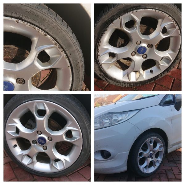 All four wheels repaired curb rash taken out on this Ford fiesta in Ashby de la zouch : Swipe To View More Images