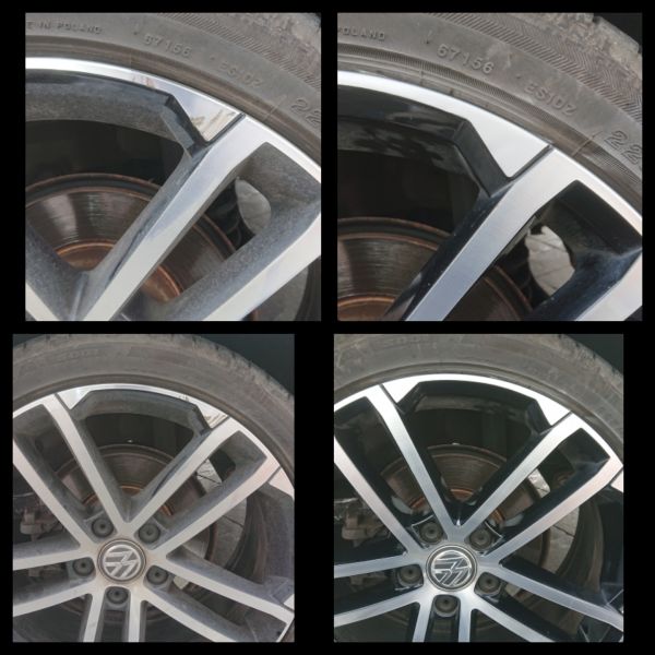 Two tone vw golf gtd alloy wheel repaired in Breaston, Derbyshire : Swipe To View More Images