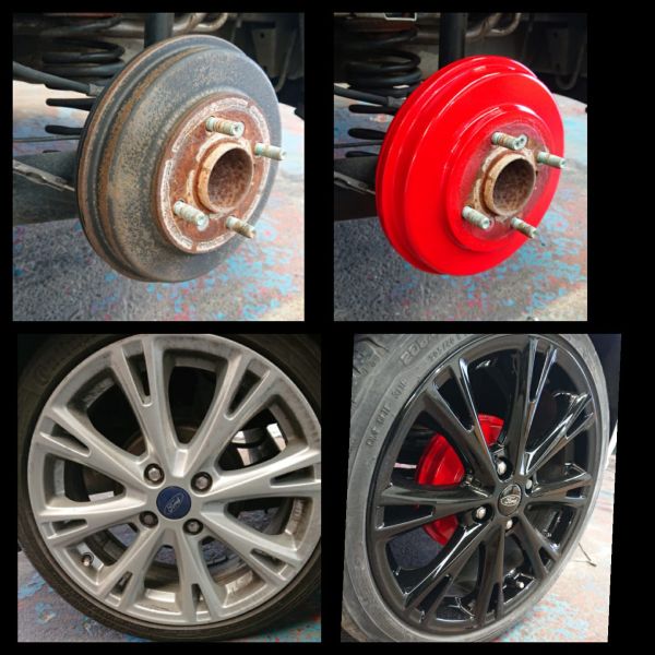 Fresh red calipers and wheels into gloss black in Ripley. Call or email to ask about our package deals. 0% finance subject to pre-approval : Swipe To View More Images