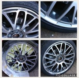 Diamond cut fiat 500 abarth rim repaired near Sheffield. : Click Here To View Larger Image