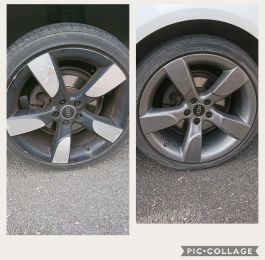 Full refurb and colour change into gunmetal grey on these Audi rotors in Newark: Click Here To View Larger Image