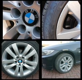 Bmw 1 series wheels showing signs of corrosion refinished on our mobile service in somercotes near alfreton : Click Here To View Larger Image