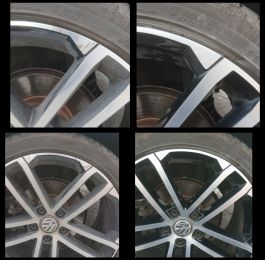 Two tone vw golf gtd alloy wheel repaired in Breaston, Derbyshire : Click Here To View Larger Image