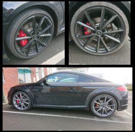 Colour change from gloss black to gun metal grey on this Audi tt in Shepshed, Leicester : Click Here To View Larger Image
