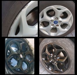 Colour change on these ford wheels to gloss black in Calverton: Click Here To View Larger Image