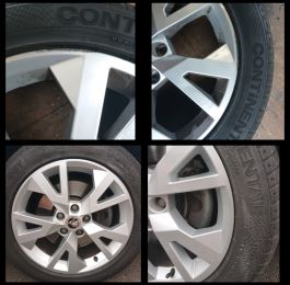 Kerb scrape and corrosion taken out of this silver skoda wheel in Shipley Derbyshire: Click Here To View Larger Image