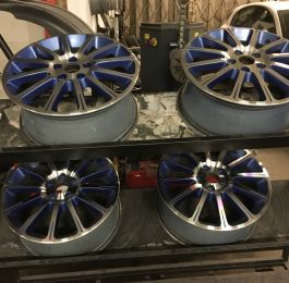 We had the pleasure of repainting and diamond cutting these Renault wheels recently, the customer and ourselves were very happy with how they turned out. Don’t forget to pop in and see us in our chilwell workshop for all your powder coating and cnc diamond cutting needs. : Click Here To View Larger Image