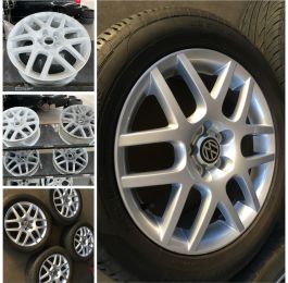 A set of golf wheels acid dipped sand blasted and powder coated in our chilwell branch. Don’t forget we’re always here for a free no obligation quote so pop in and have a chat any time : Click Here To View Larger Image